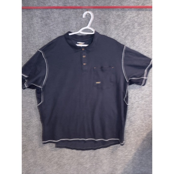 Ariat Other - ARIAT Rebar Polo Shirt Men's 3XL Burnt Navy‎ Stretch Casual Western Work Wear